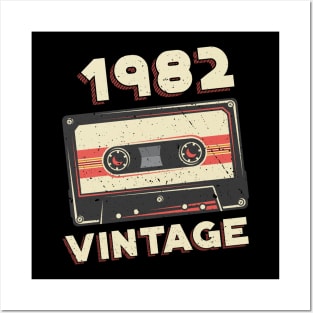 Vintage 1982 Retro Cassette Tape 38th Birthday Posters and Art